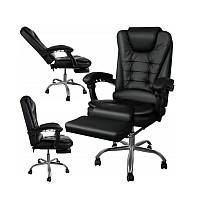 Компьютерное офисное кресло BOSS с подставкой для ног – Черное кресло для офиса KO22CZ