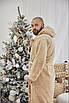 Халат чоловічий махровий з капюшоном теплий (S-5XL) 1024 Бежевий, фото 5