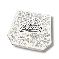 Коробка для пиццы с лого 30см, Белая (100шт) 300*300*40