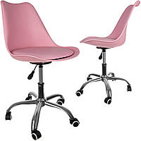 Кресло офисное на колесах компьютерный стул на колесиках Malatec 16428 Розовый