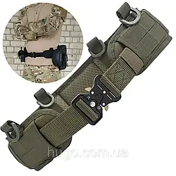 Ремінь тактичний із системою MOLLE, 125 см, Оливковий / РПС розвантажувальний армійський пояс