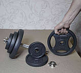 Металевий млинець (диск) RN-Sport 2,5 кг під гриф Ø 25 мм для гантелі (штанці), фото 6