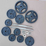 Металевий млинець (диск) RN-Sport 2,5 кг під гриф Ø 25 мм для гантелі (штанці), фото 7