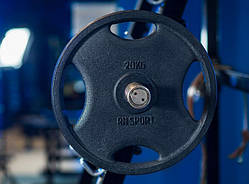Млинець RN-Sport 20 кг Ø 51 мм для штанги з Quatro хватом. Чорний