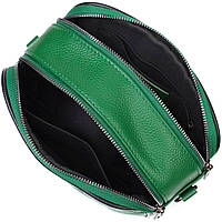 Женская прямоугольная сумка кросс-боди из натуральной кожи 22113 Vintage Зеленая Отличное качество