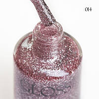 Лак для нігтів рожеві блискітки Lacquer Nail Polish GLOSS 014, 11 мл