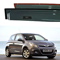 Дефлекторы окон ветровики на авто Hyundai i20 2009-2014 2 штуки хетчбек HIC