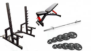 Лава + штанга/гантелі прогумовані