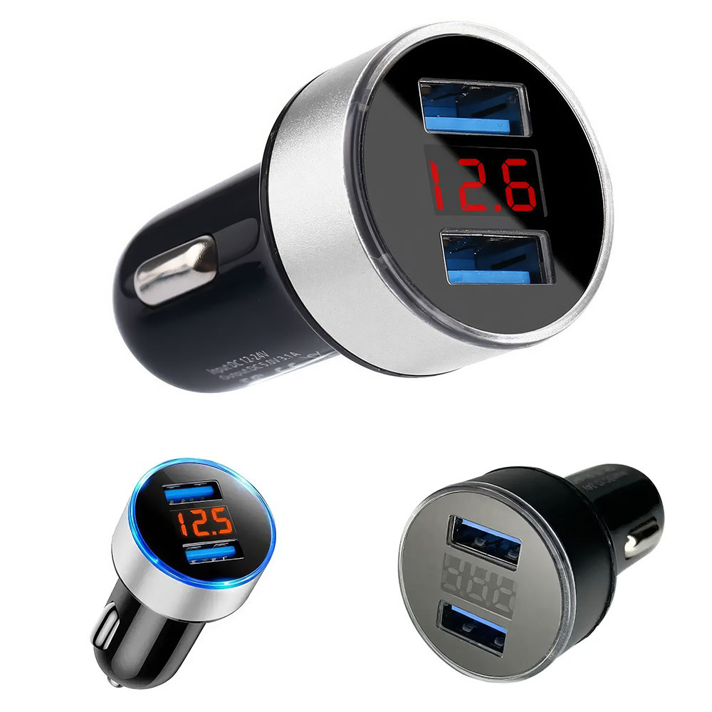 Адаптер с индикатором напряжения CAR USB HC6 / Автомобильное зарядное ...