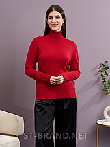 Однотонні жіночі гольфи великих розмірів, класична однотонна модель - темно-червоний, фото 2