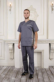 Чоловічий медичний костюм Орест сірий - Костюм для масажиста 60