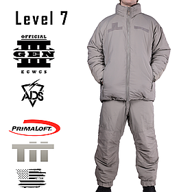 Комплект зимовий, Розмір: Small Short, ECWCS Gen III Level 7, Колір: Urban Grey