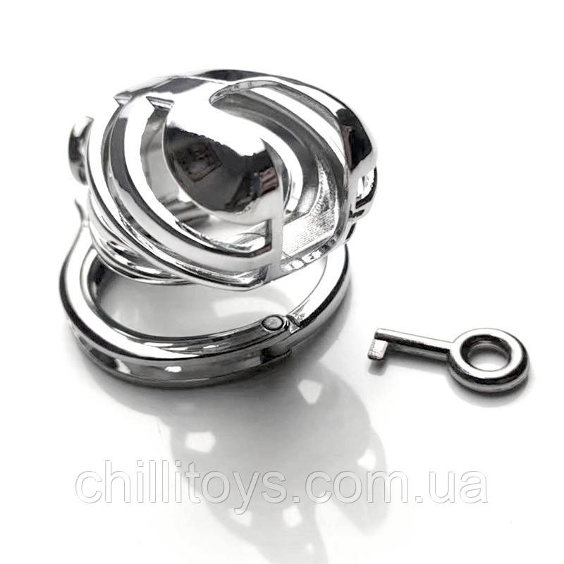 Alloy Fixed Handcuff Ring Chastity Cage, фото 1
