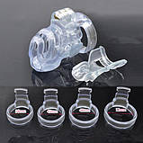 Small Red Resin Male Chastity Cage - Includes 4 RingsSmall Clear Resin Male Chastity Cage - Includes 4 Rings, фото 2