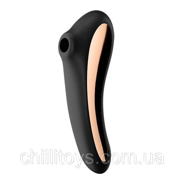 Вакуумний стимулятор з вібрацією Satisfyer Dual Kiss Black SO6114, фото 1