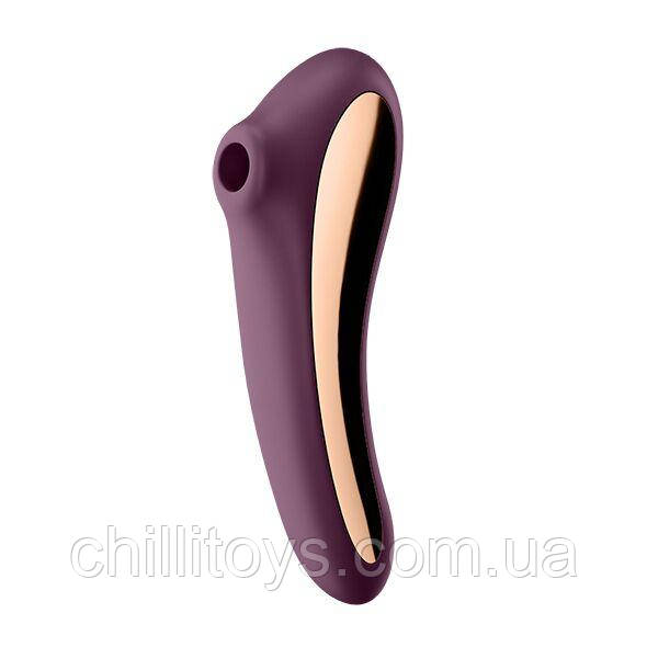 Вакуумний стимулятор з вібрацією Satisfyer Dual Kiss Wine Red SO6115