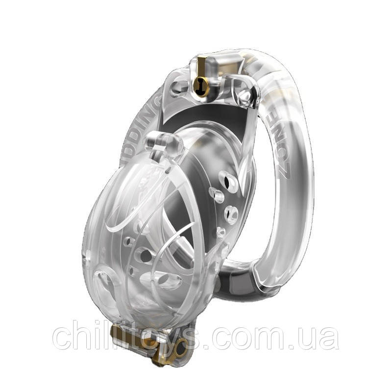 Male Chastity Cage Openable Ring Disassemble Flip Design -Clear, фото 1