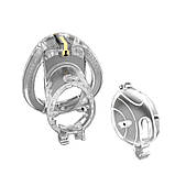 Male Chastity Cage Openable Ring Disassemble Flip Design -Clear, фото 2
