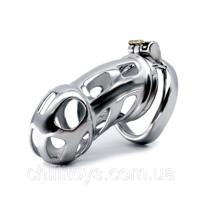 Newly designed stainless steel Cobra chastity device ZC217, фото 1