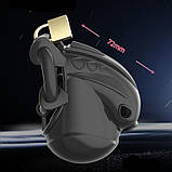 New all inclusive silicone chastity device adjustable ring Black, фото 2