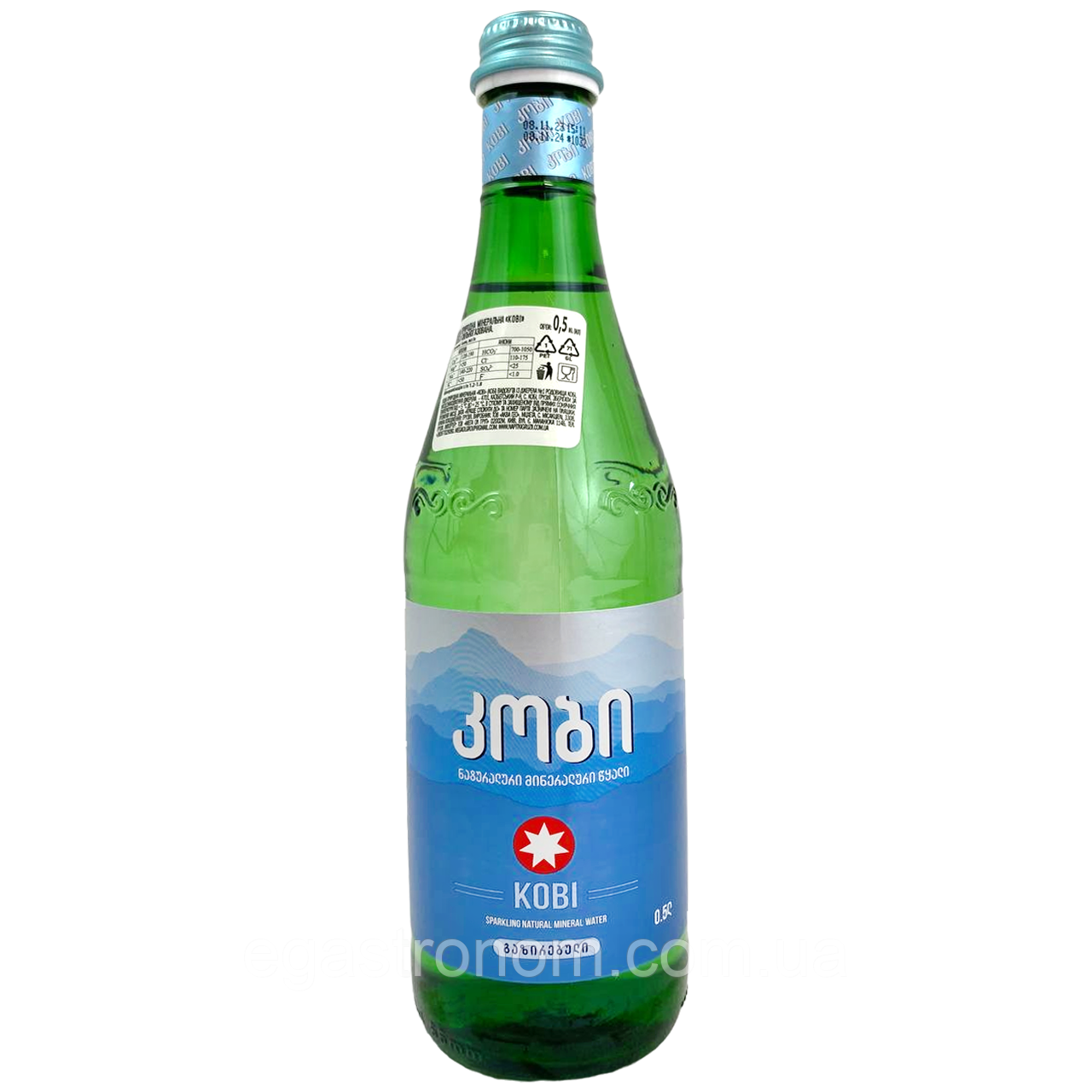 Вода газована мінеральна лікувальна-столова (скло) Кобі Kobi 500ml 12шт/ящ (Код: 00-00015759)