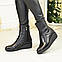 Черевики жіночі чорні шкіряні на танкетці, фото 4