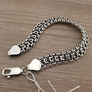 Срібний браслет чоловічий широкий Фараон. Цепочка на руку Тризуб срібло 925. Ширина 10 мм. 19 см, фото 9