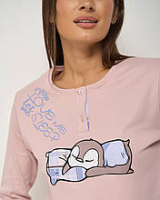 Піжама жіноча-сплячий пінгвін 96719ю Туреччина бренд: NICOLETTA Famili look мама дочка бежевий