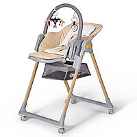 Детский стульчик для кормления 2в1 Kinderkraft LASTREE Wood Beige