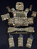 Комплект Плитоноска с боковыми карманами + РПС и 9 подсумков