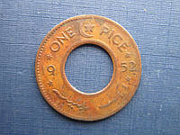 Монета 1 пайс Пакистан 1952 нечастая