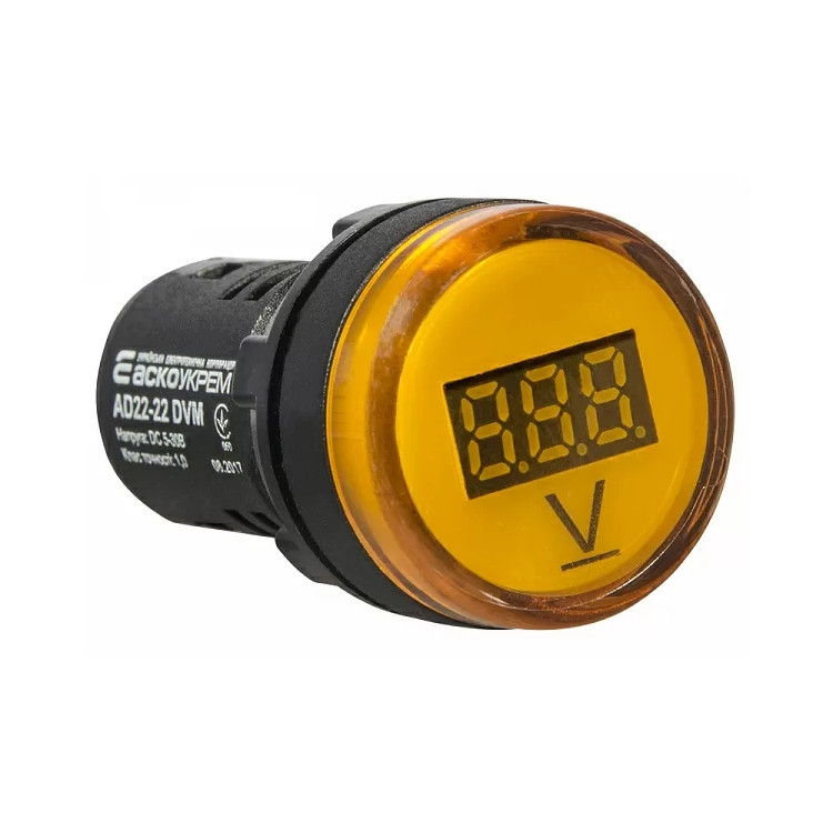 Цифровий вимірювач напруги AD22-22DVM DC 5-30В (жовтий)