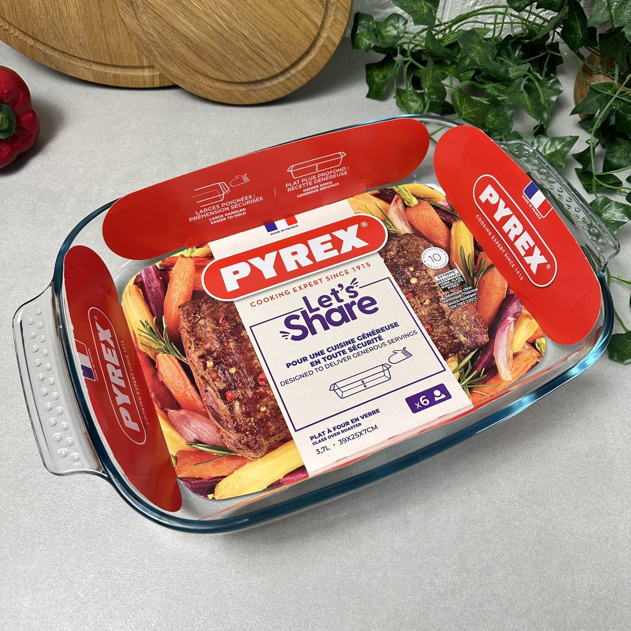 Жароміцна скляна форма для духовки 3,7 л Pyrex Classic
