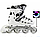 Дитячий багатофункціональний набір Роликів із захистом і шоломом Scale Sports White розмір 29-33, фото 3