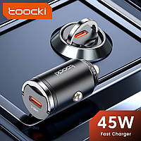 Автомобільний зарядний пристрій Toocki USB C 45W Black