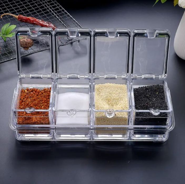 Подарочный набор контейнер кухонный для хранения пакетиков с приправами специй Crystal 4 шт - фото 10 - id-p2076894924