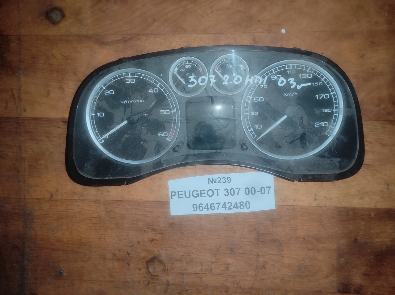 №239 Панель приборів/спідометр 9646742480 для PEUGEOT 307 00-07