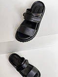 Чорні босоніжки на товстій підошві, фото 2