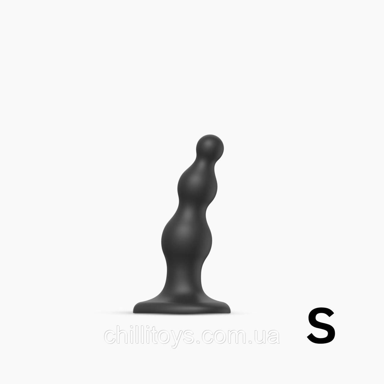 Насадка для страпона Strap-On-Me Dildo Plug Beads Black S SO8982