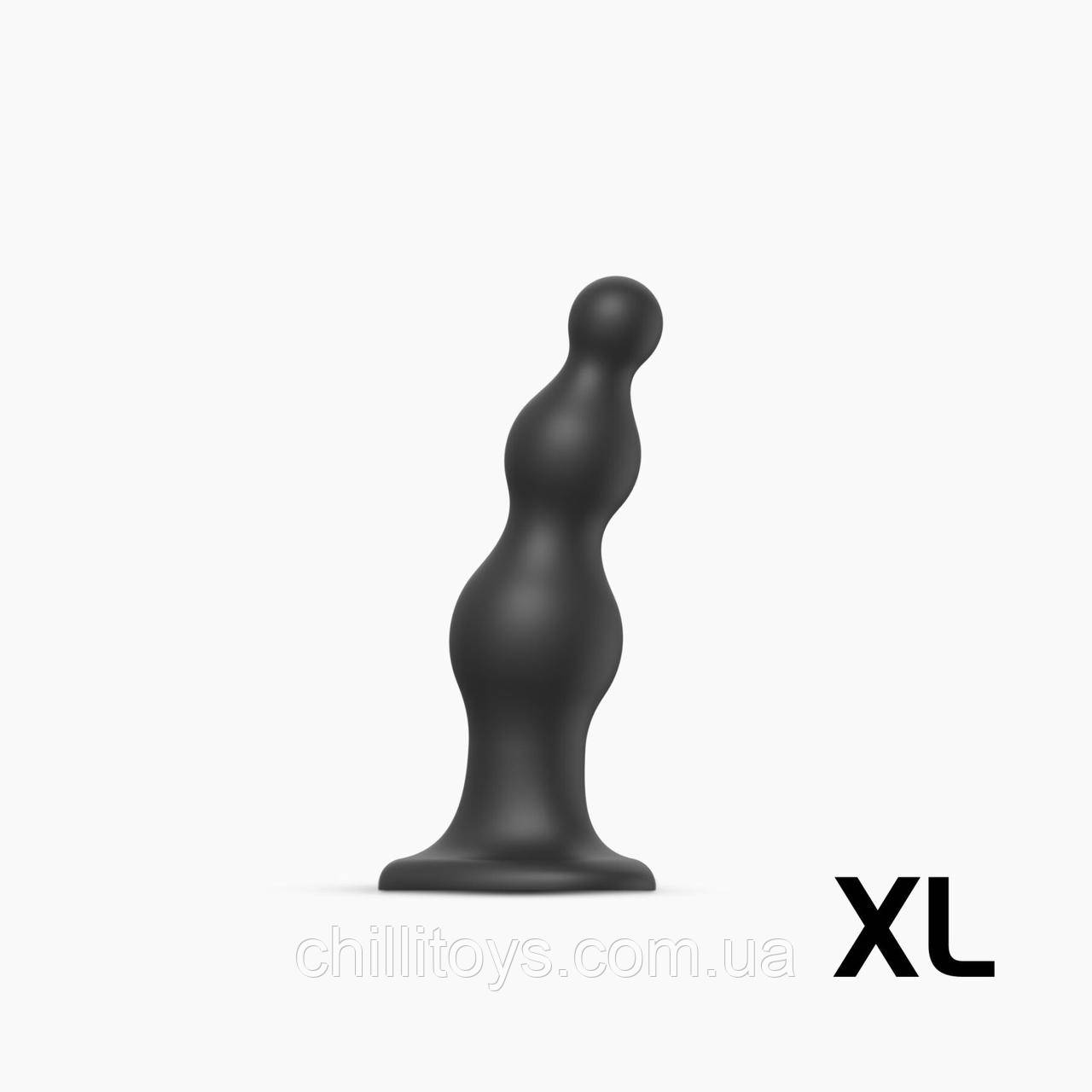 Насадка для страпона Strap-On-Me Dildo Plug Beads Black XL SO8987
