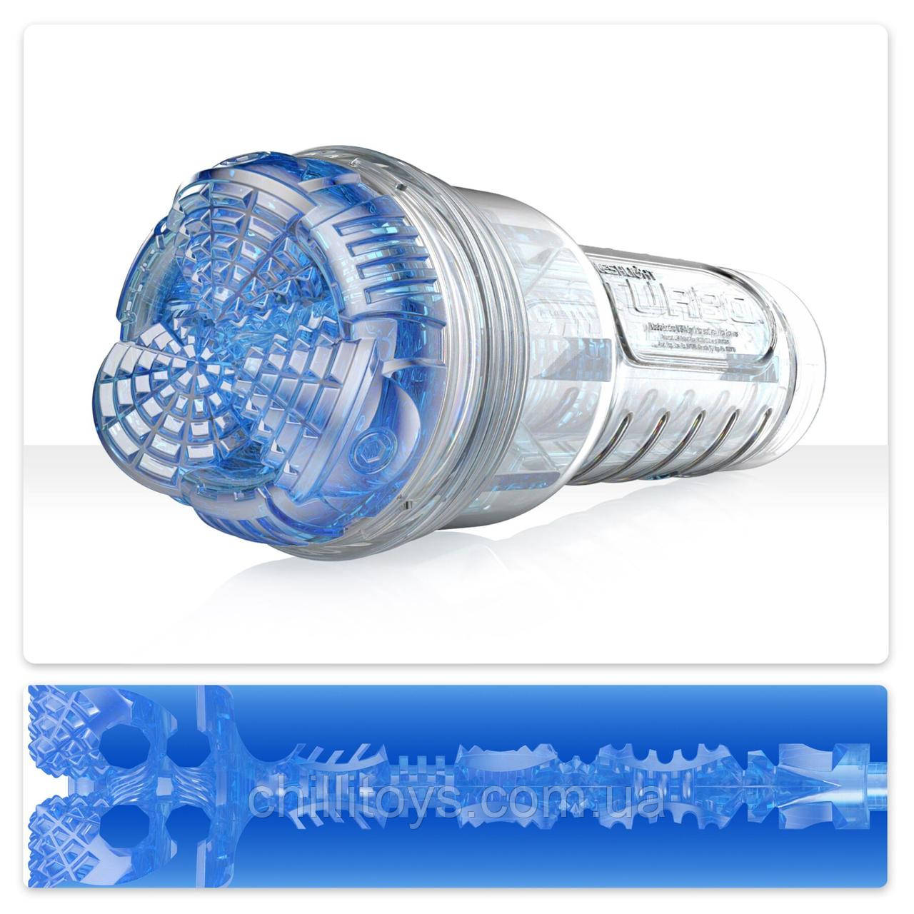 Мастурбатор Fleshlight Turbo Core Blue Ice, оральний секс (глибоке горло) SO6582, фото 1