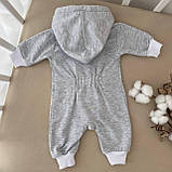 Дитячий комбінезон джампсьют меланж-2 на блискавці з капюшоном, фото 7