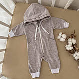 Дитячий комбінезон джампсьют меланж-2 на блискавці з капюшоном, фото 8