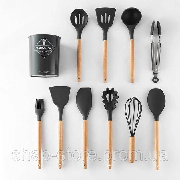 Дерев'яний набір для кухні з 12 предметів, Аксесуари для кухні Kitchen Set