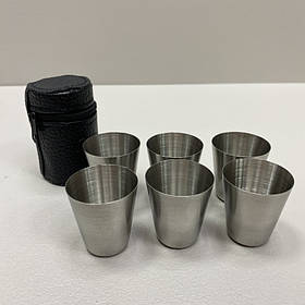 Набір чарок у чохлі 30 мл 6 шт з нержавіючої сталі Empire EМ-3549