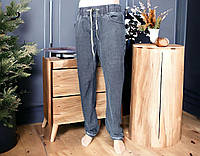Женские джинсы на флисе. Джинсы больших размеров. Цвет серый. Размер 50,52,54,56,58,60