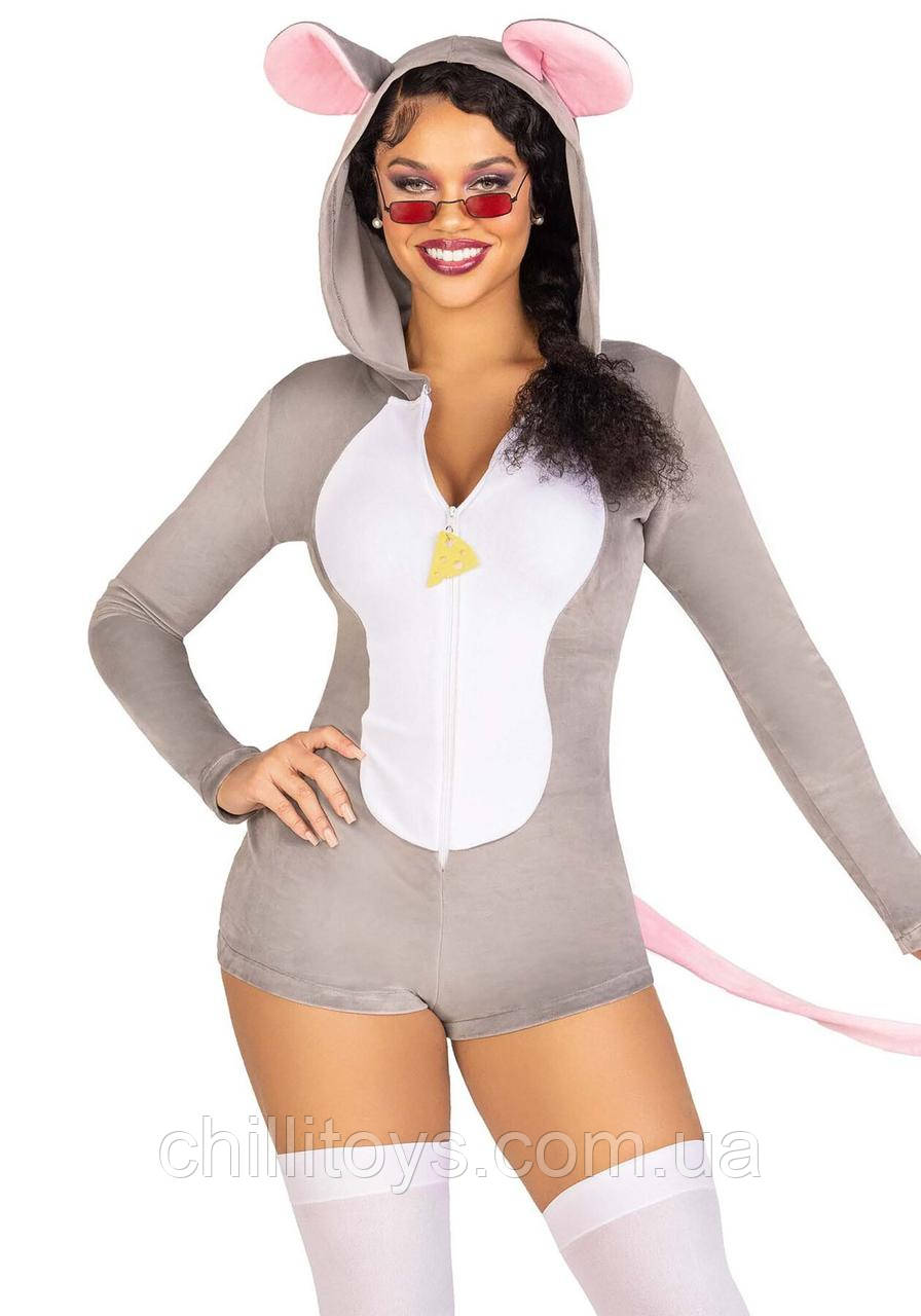 Комбінезон-костюм миші Leg Avenue Comfy Mouse XS, з капюшоном SO9220
