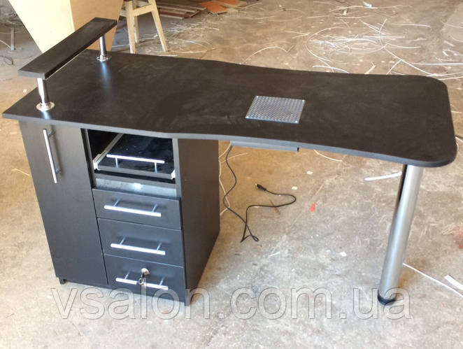 Стол для маникюра с вытяжкой и УФ лампой, черный V102, цена 5310 грн ...