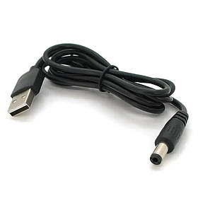 Шнур живлення USB 2.0 - DC 5.5x2.5мм, 0.9м, Чорний