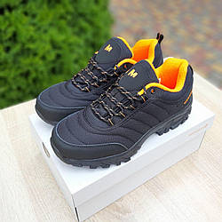 Чоловічі зимові кросівки Merrell Vibram (чорні з жовтогарячим) модні низькі кросівки 3911 Мерелл vkross